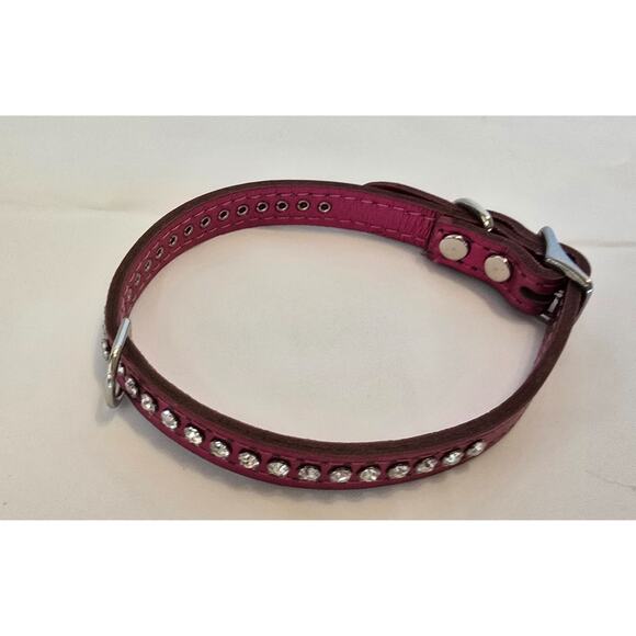 Pink Leather Rhinestone 16" SM Dog - Picture 3 of 8